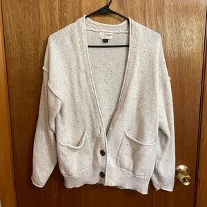 Universal Thread Oatmeal Cream Heather Knit Cardigan, Small